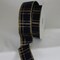 The Ribbon People Navy Blue and Gold Xmas Present Plaid Wired Craft Ribbon 2" x 20 Yards